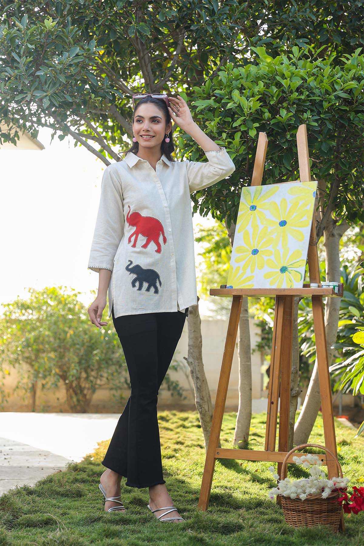 Natural Cotton Flex Printed Tops