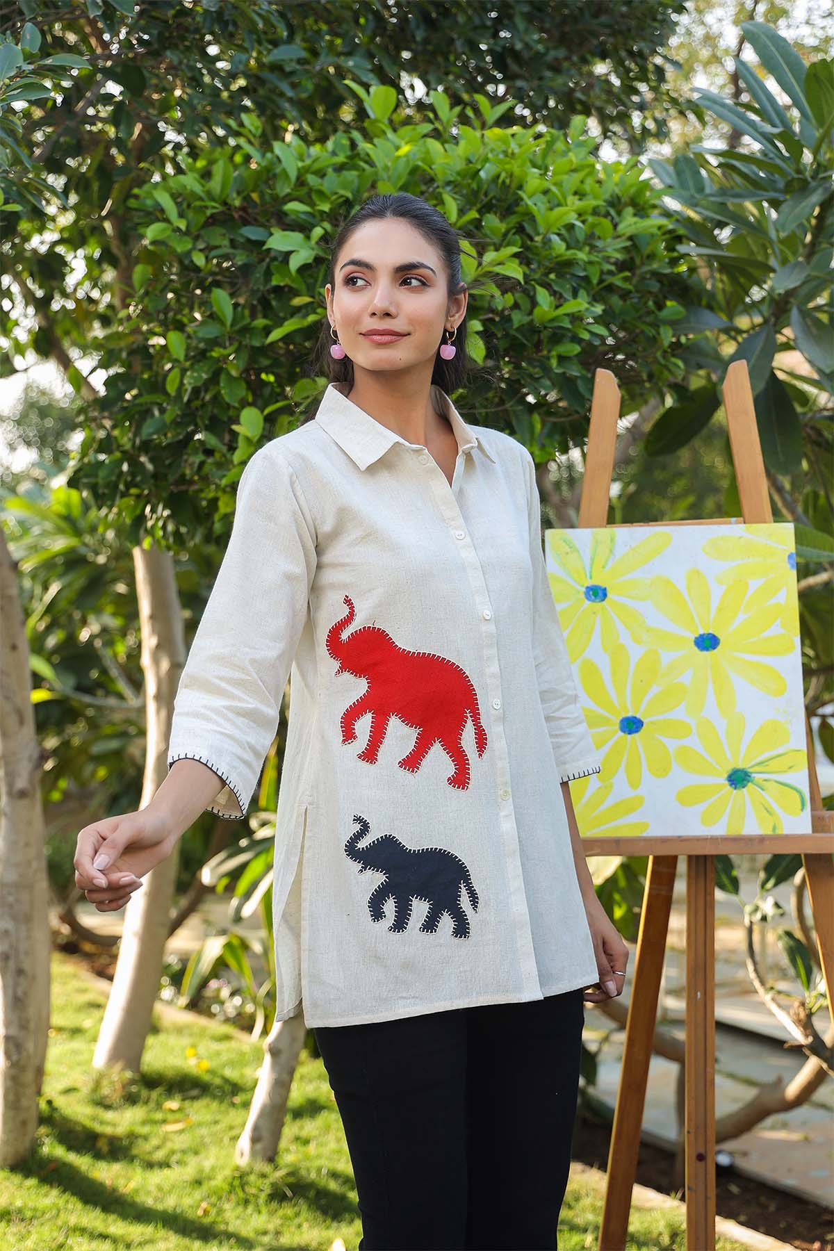 Natural Cotton Flex Printed Tops