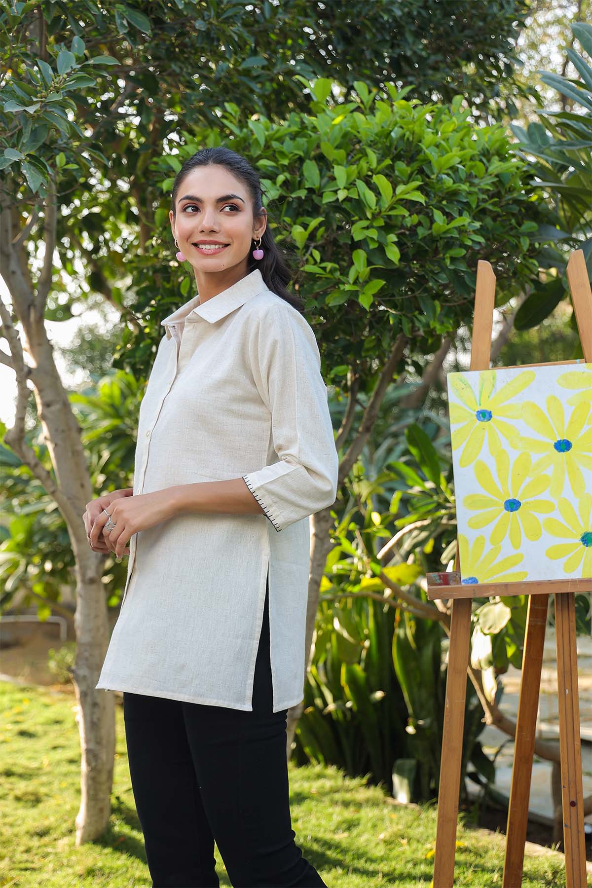 Natural Cotton Flex Printed Tops