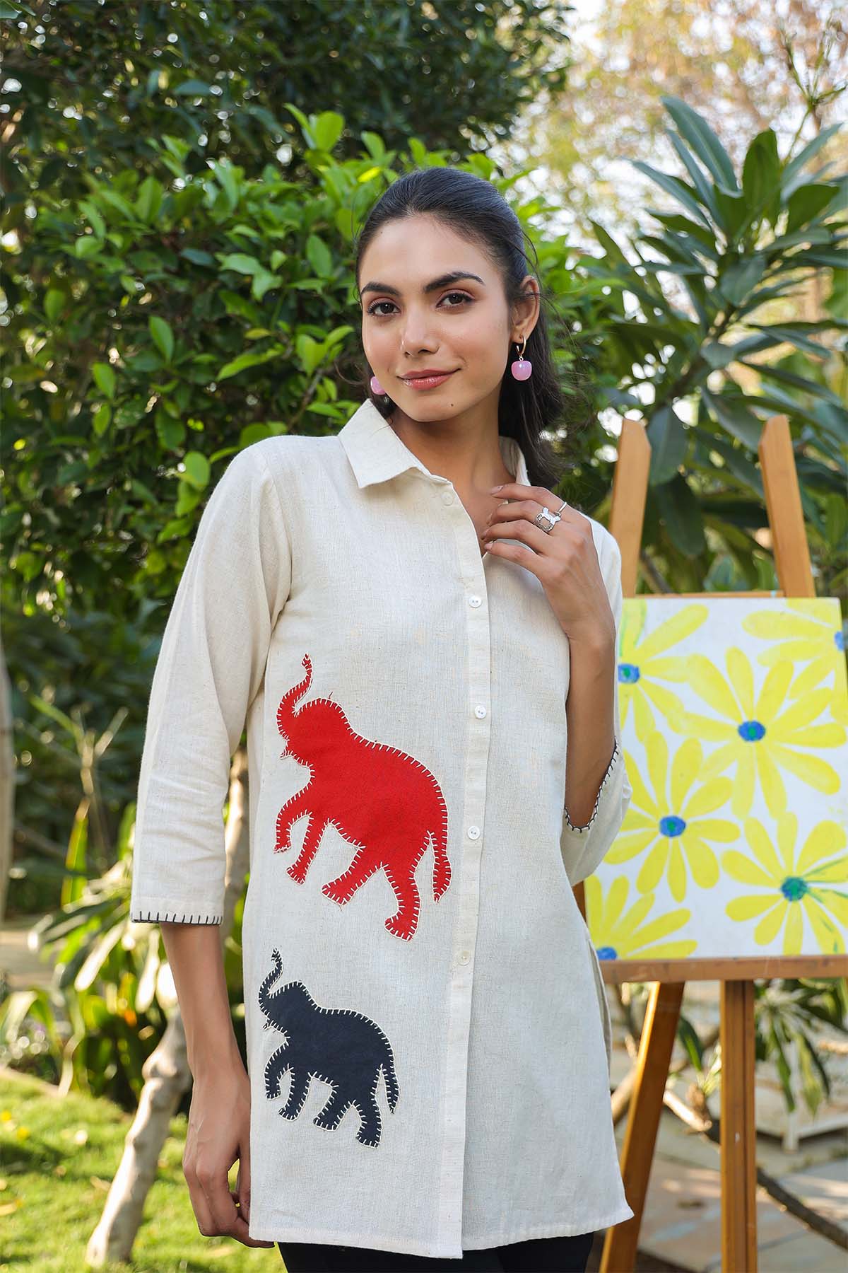 Natural Cotton Flex Printed Tops