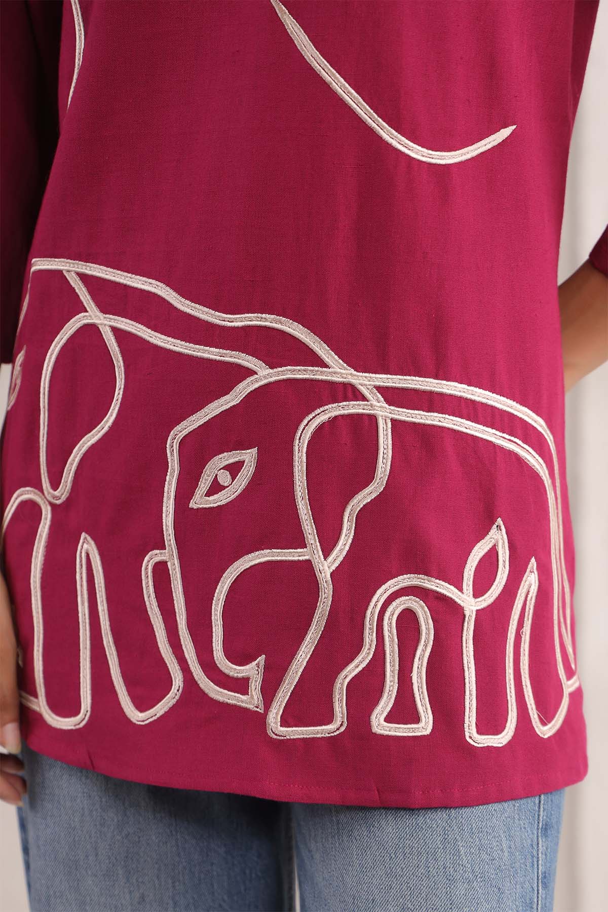 Wine Cotton Flex Top