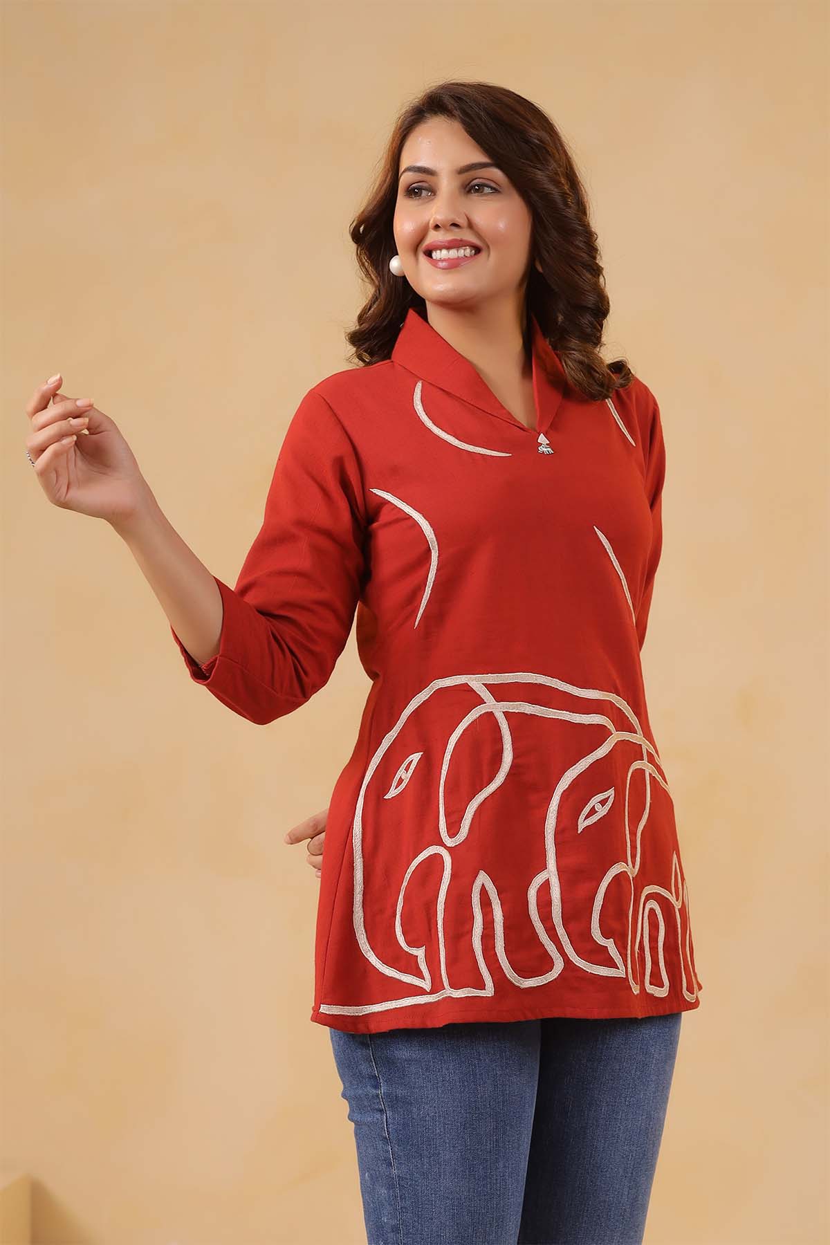 Orange Cotton Flex Top