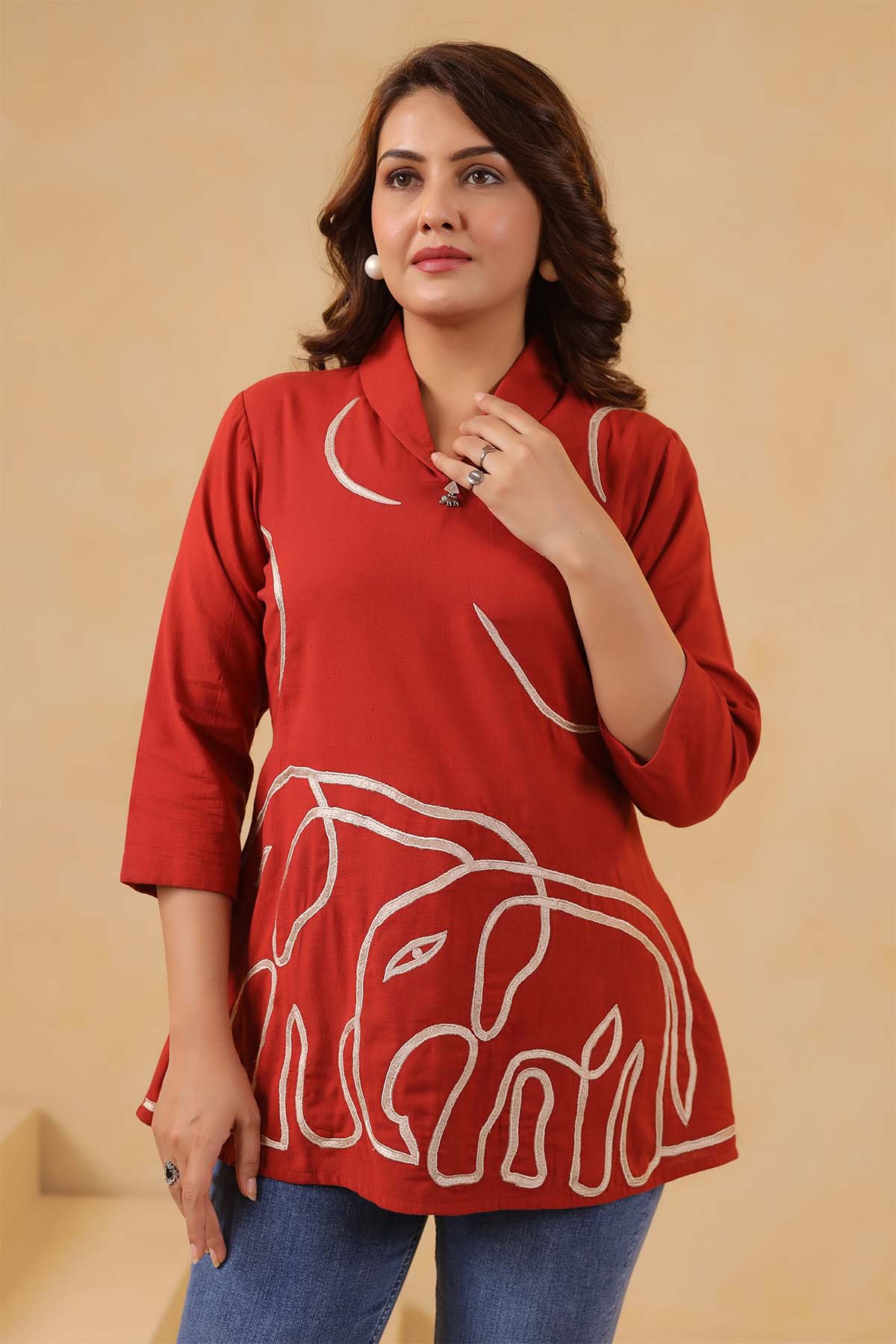 Orange Cotton Flex Top