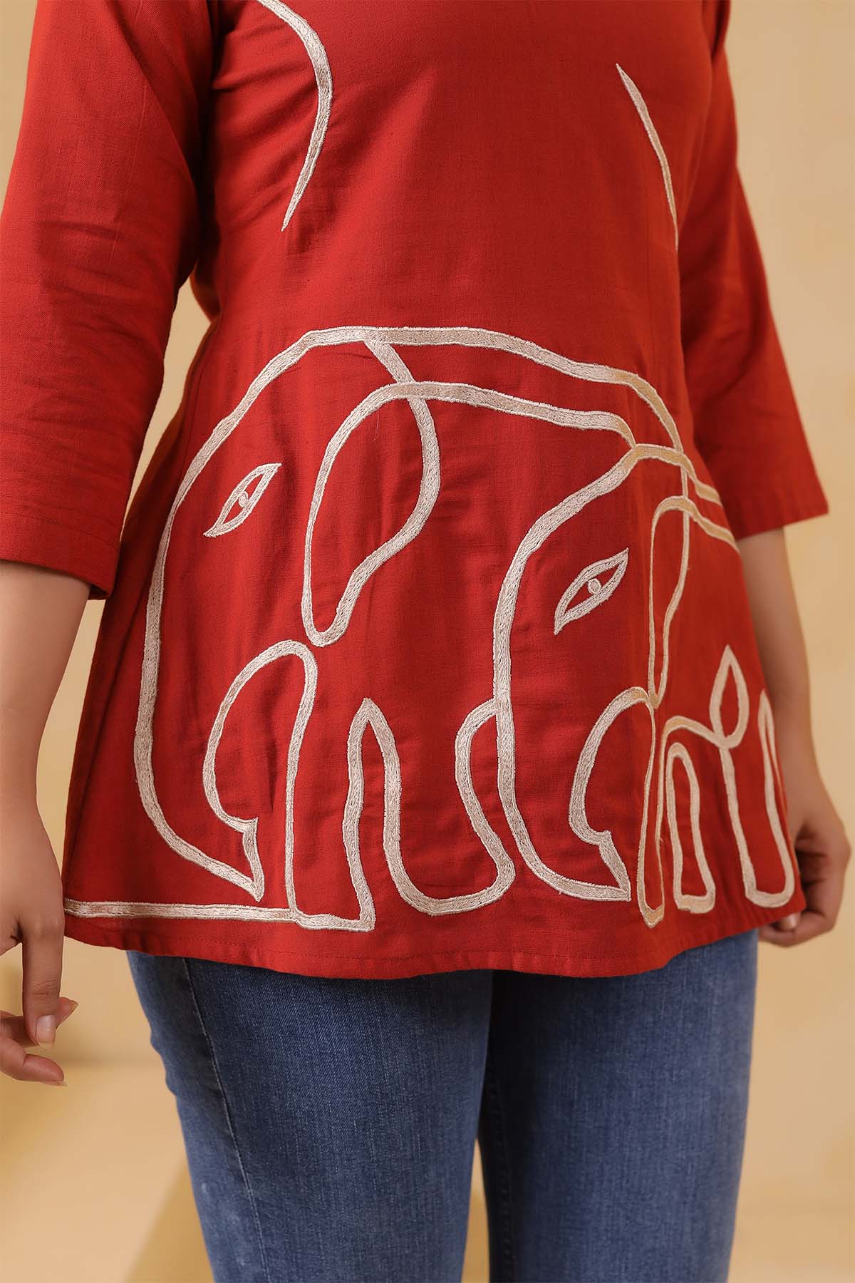 Orange Cotton Flex Top