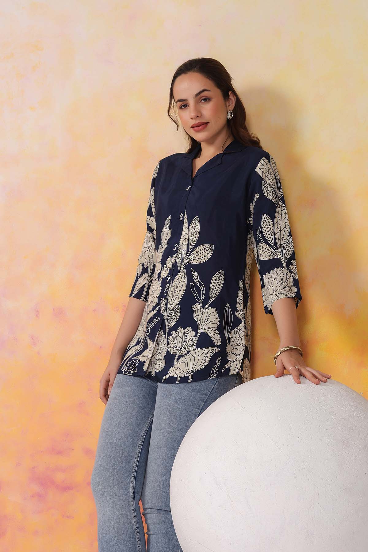 Blue Russian Silk Top