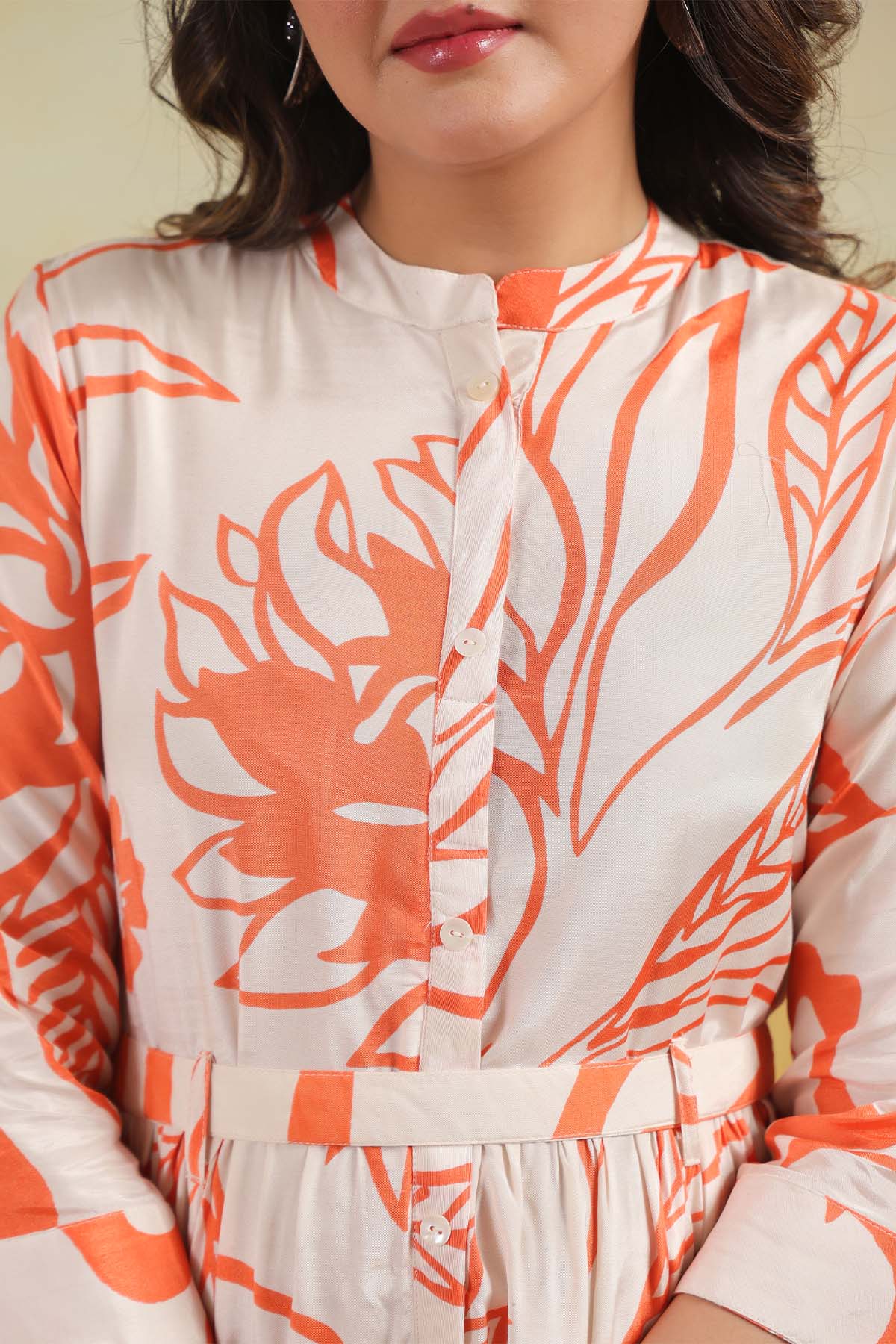 Orange Russian Silk Dress