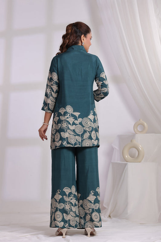 Green Russian Silk Co-Ord Set