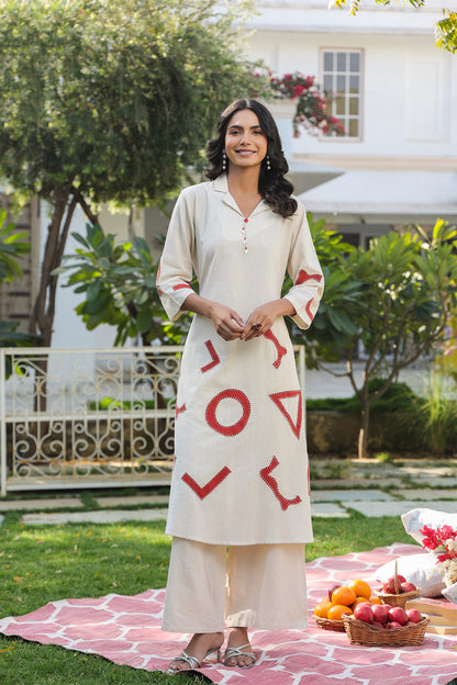 Natural Cotton Flex Long Kurta Set