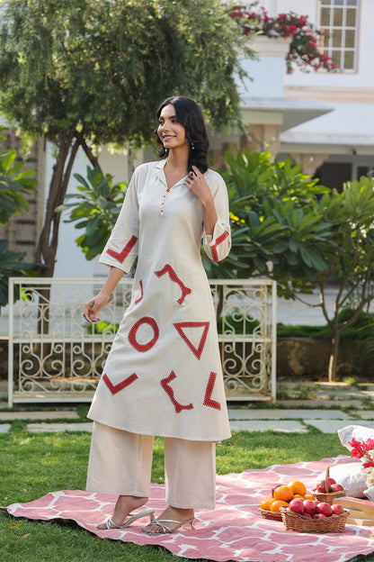 Natural Cotton Flex Long Kurta Set