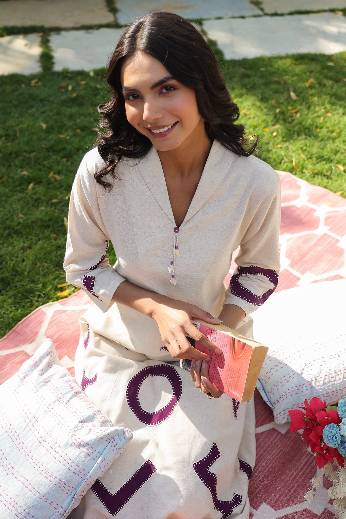 Natural Cotton Flex Geometric Print Kurta Set