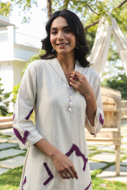Natural Cotton Flex Geometric Print Kurta Set