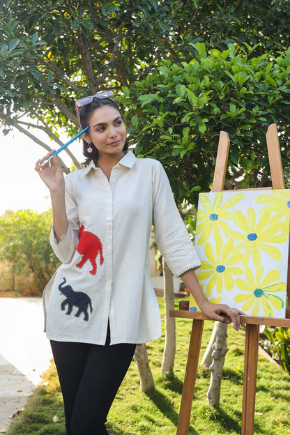 Natural Cotton Flex Printed Tops