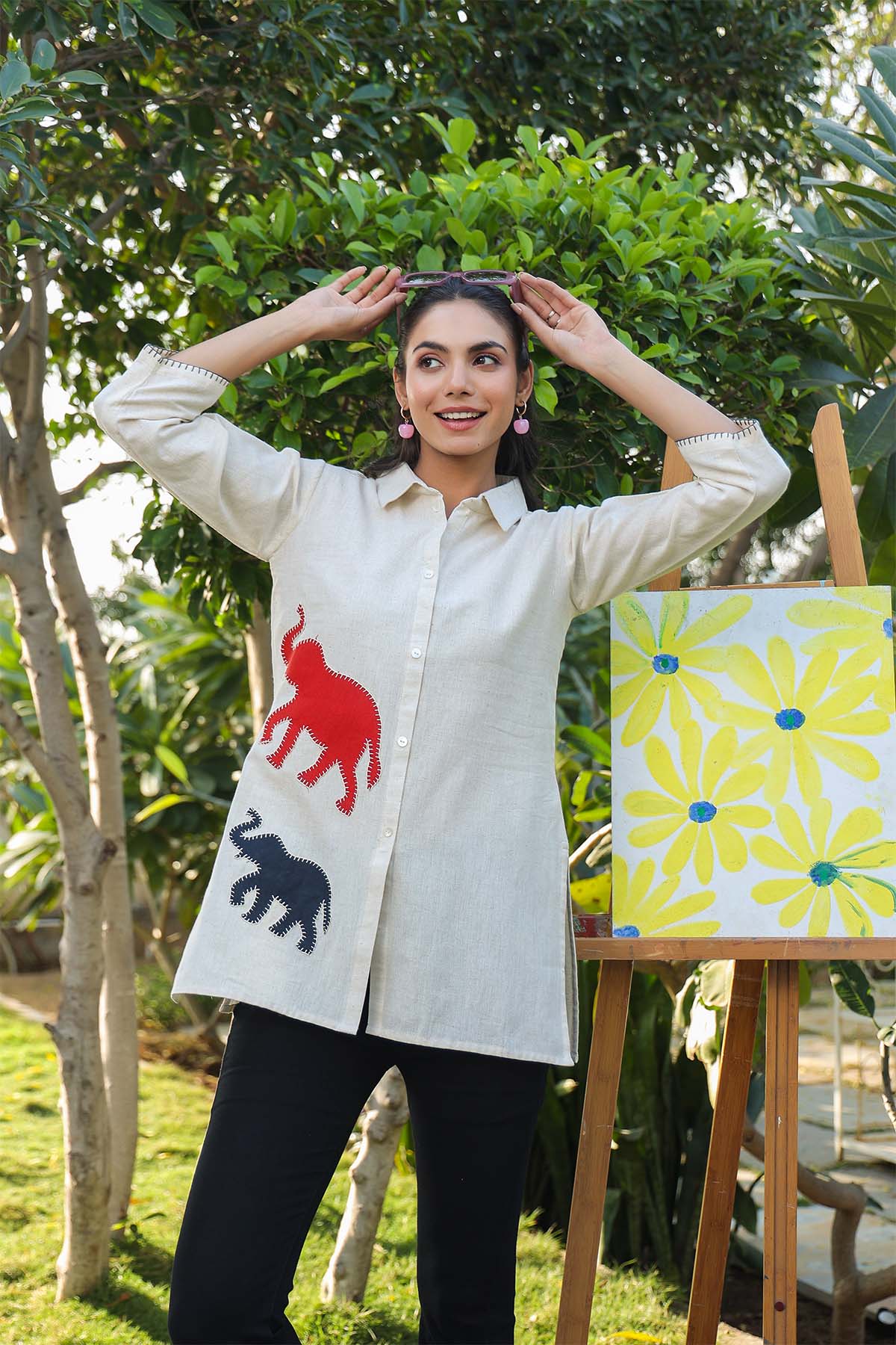 Natural Cotton Flex Printed Tops