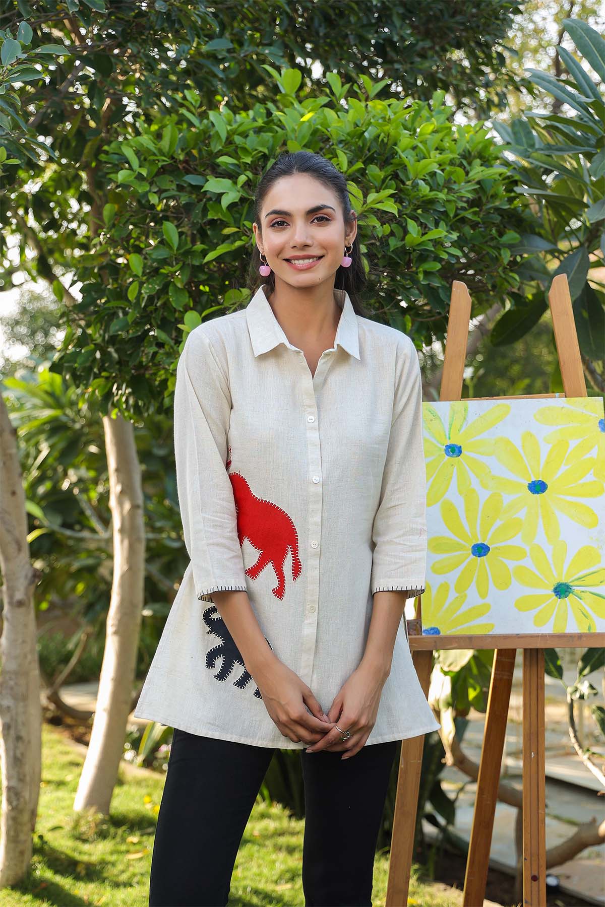 Natural Cotton Flex Printed Tops