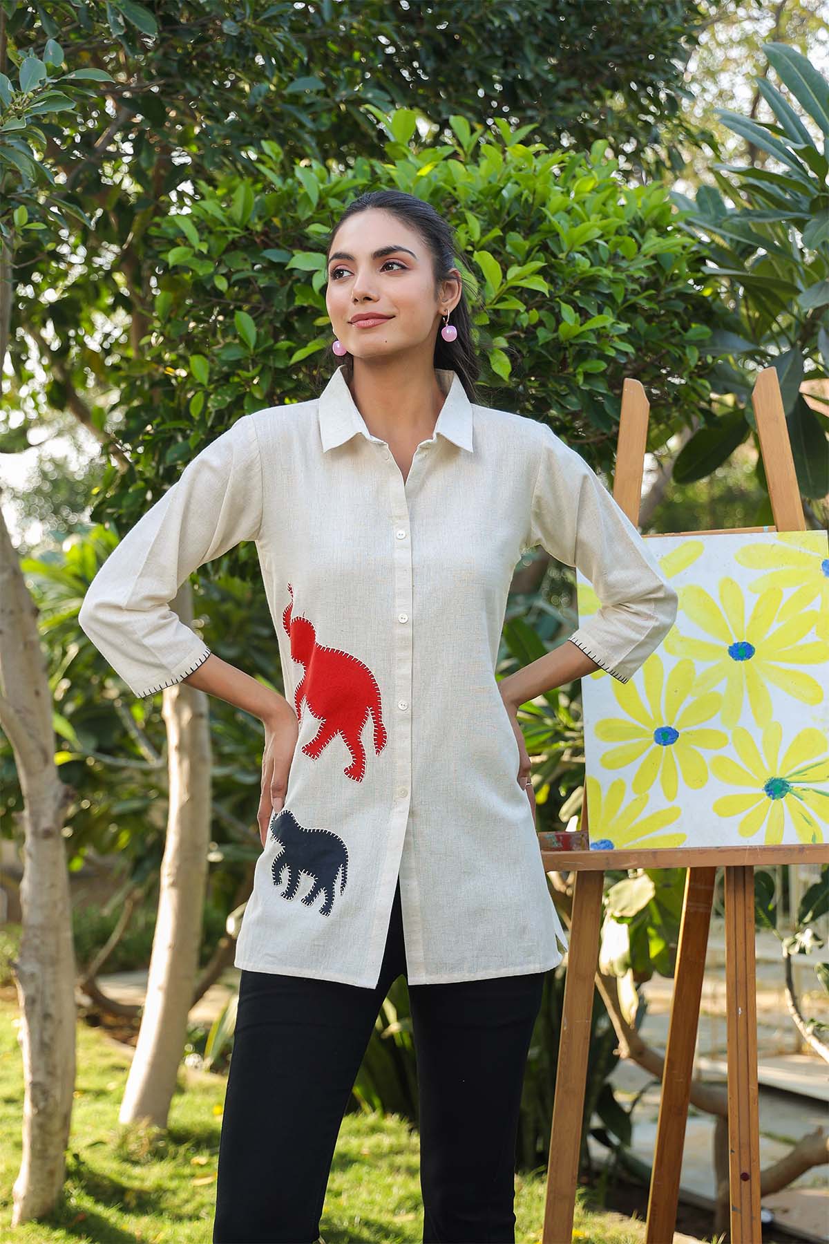 Natural Cotton Flex Printed Tops