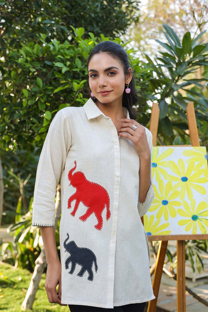 Natural Cotton Flex Printed Tops