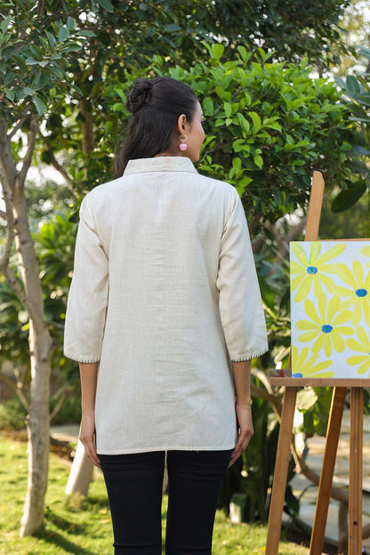 Natural Cotton Flex Printed Tops