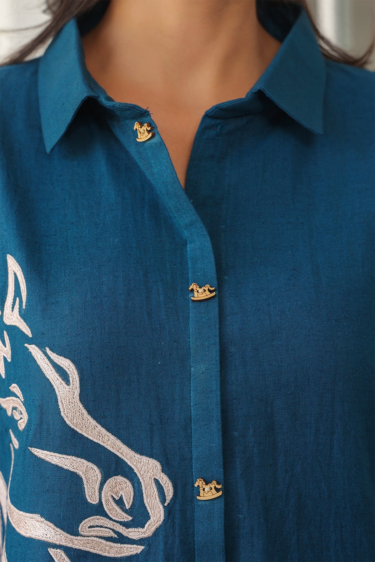 Blue Cotton Flex Co-Ord Set