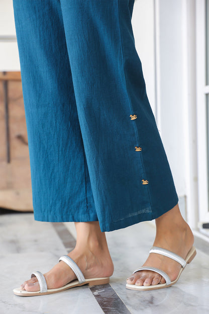 Blue Cotton Flex Co-Ord Set