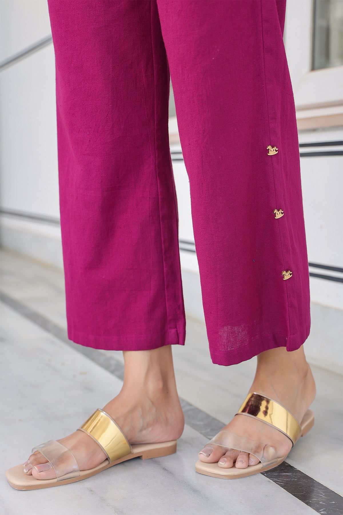 Wine Animal Print Cotton Flex Co Ord Set