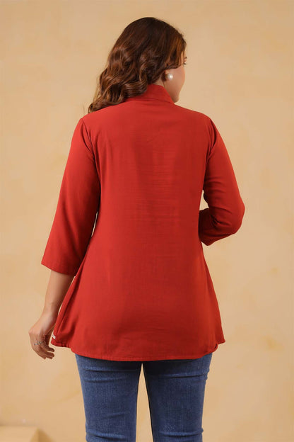 Orange Cotton Flex Top