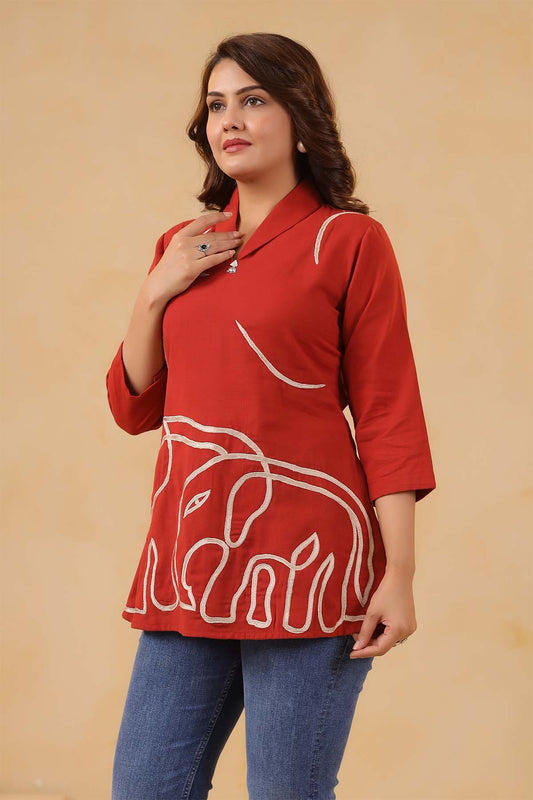 Orange Cotton Flex Top