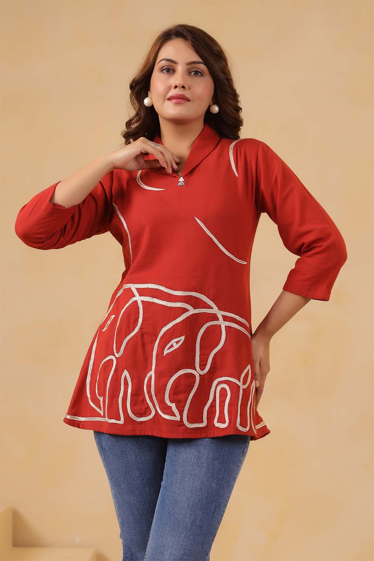 Orange Cotton Flex Top