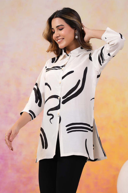 White Russian Silk Top