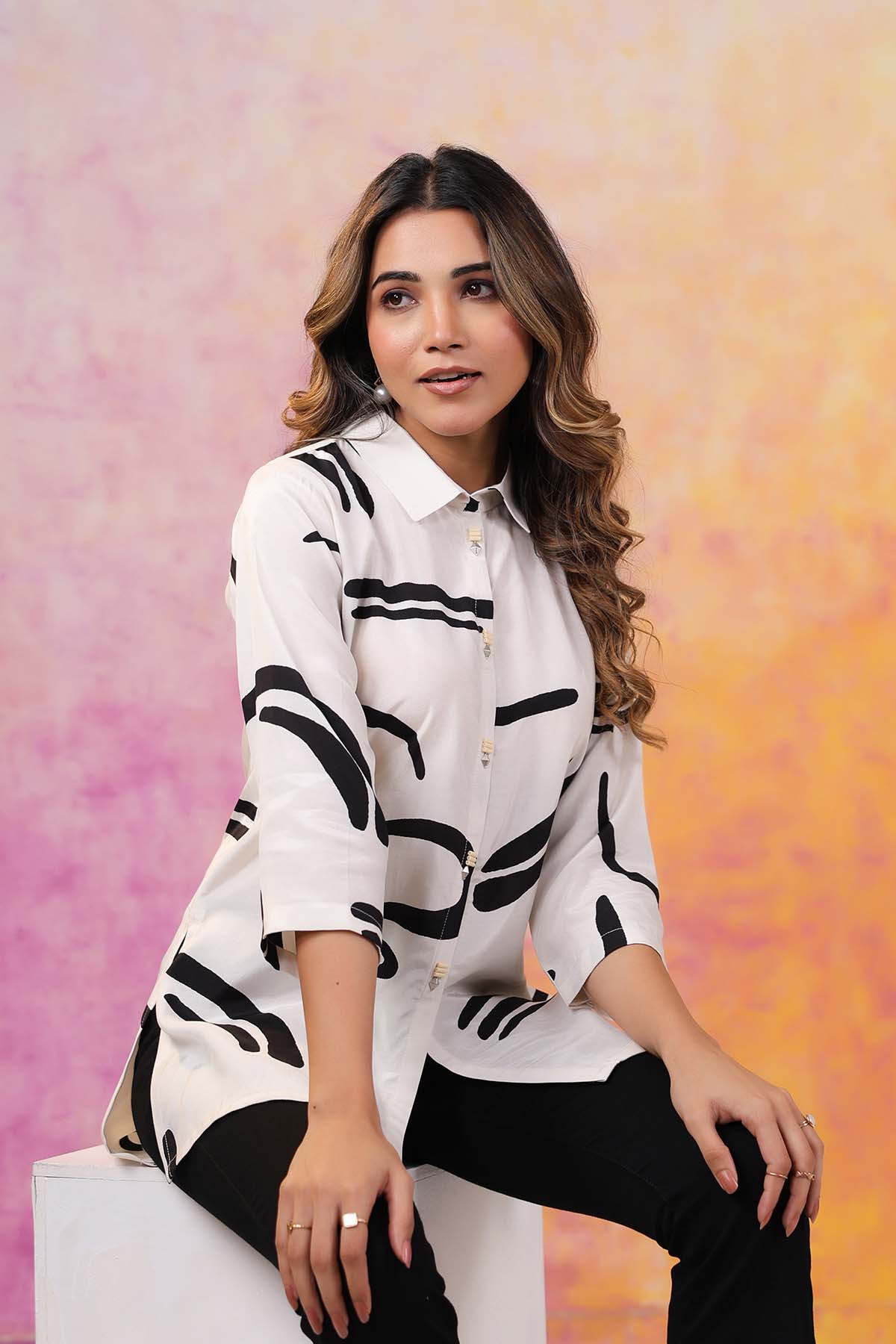 White Russian Silk Top