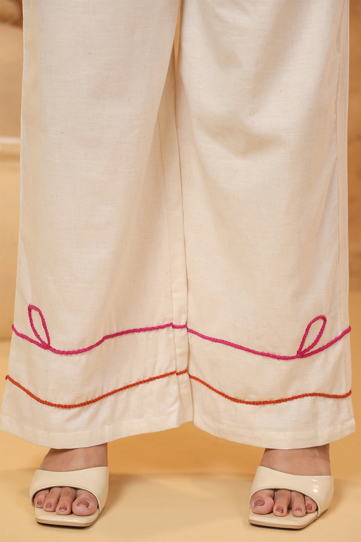 Natural Red Floral Cotton Flex Co Ord Set