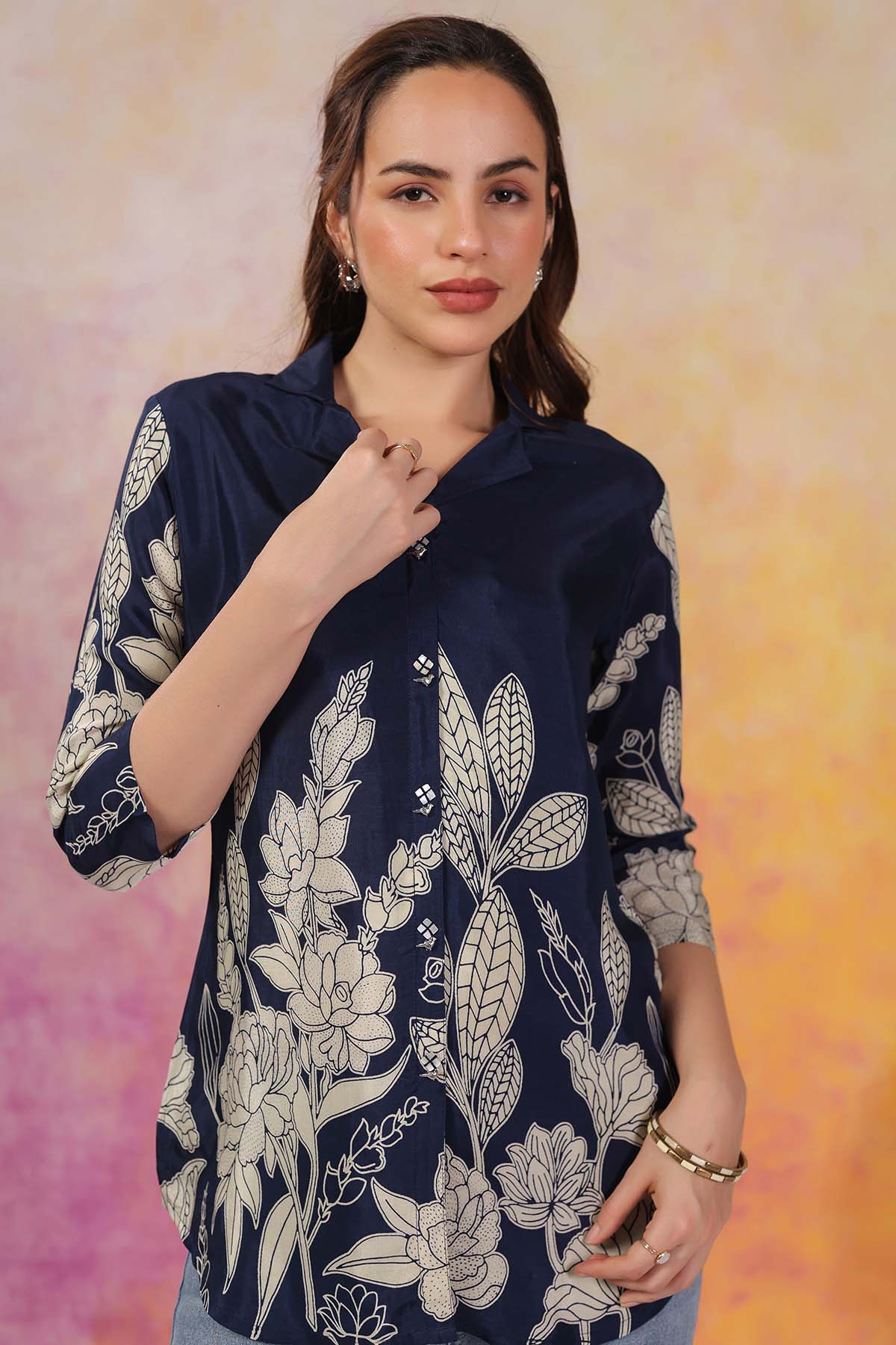 Blue Russian Silk Top