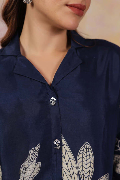 Blue Russian Silk Top