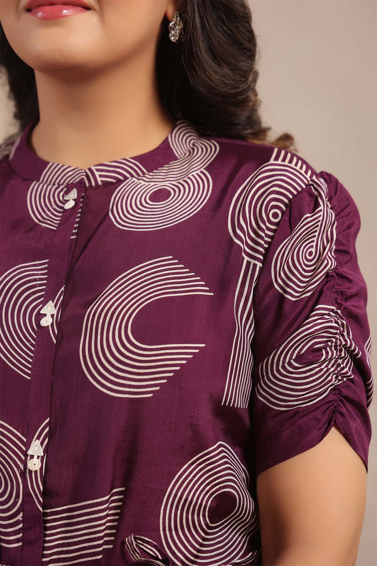 Purple Russian Silk Dress