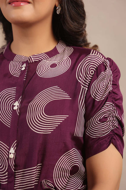 Purple Russian Silk Dress