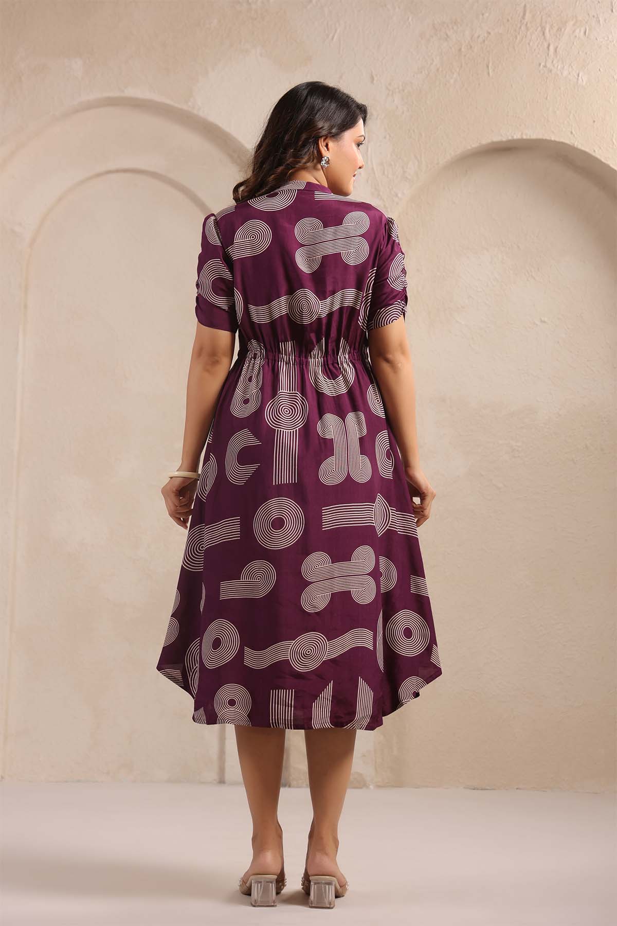 Purple Russian Silk Dress