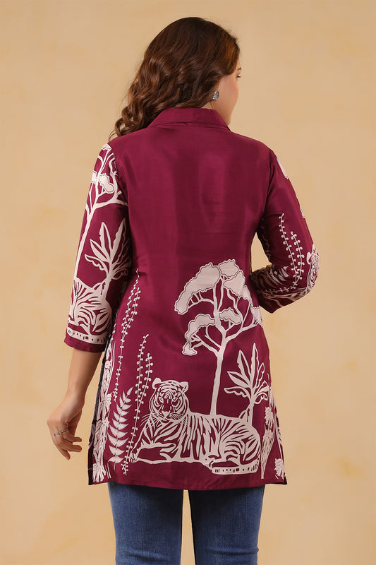 Floral Russian Silk Short Top