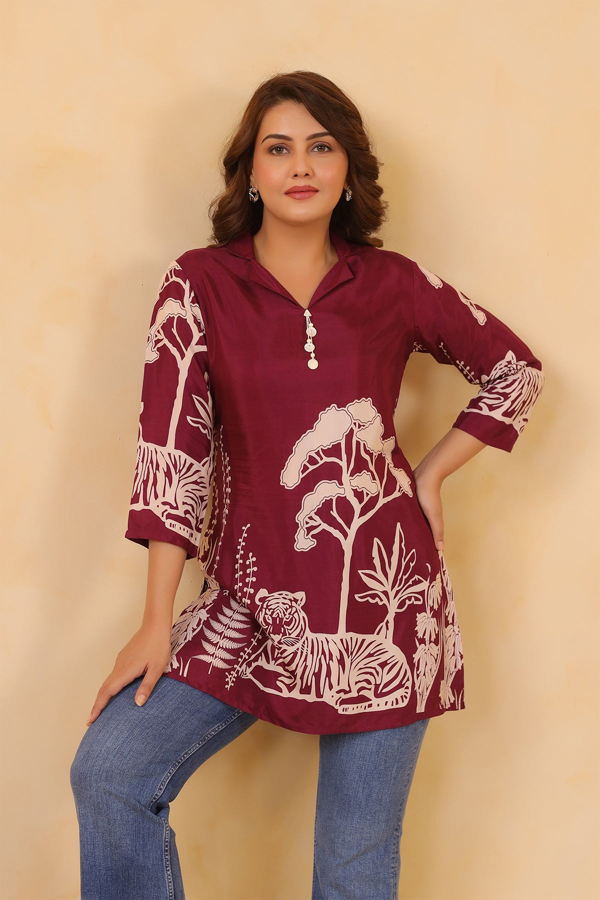 Floral Russian Silk Short Top