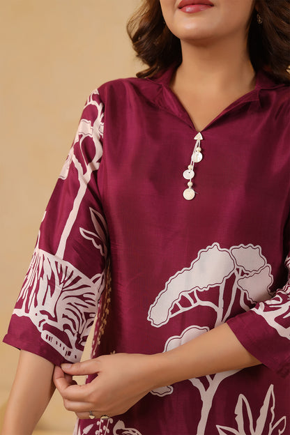 Floral Russian Silk Short Top