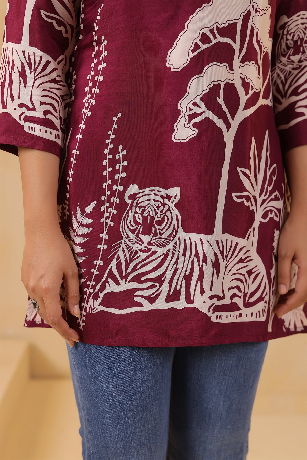 Floral Russian Silk Short Top