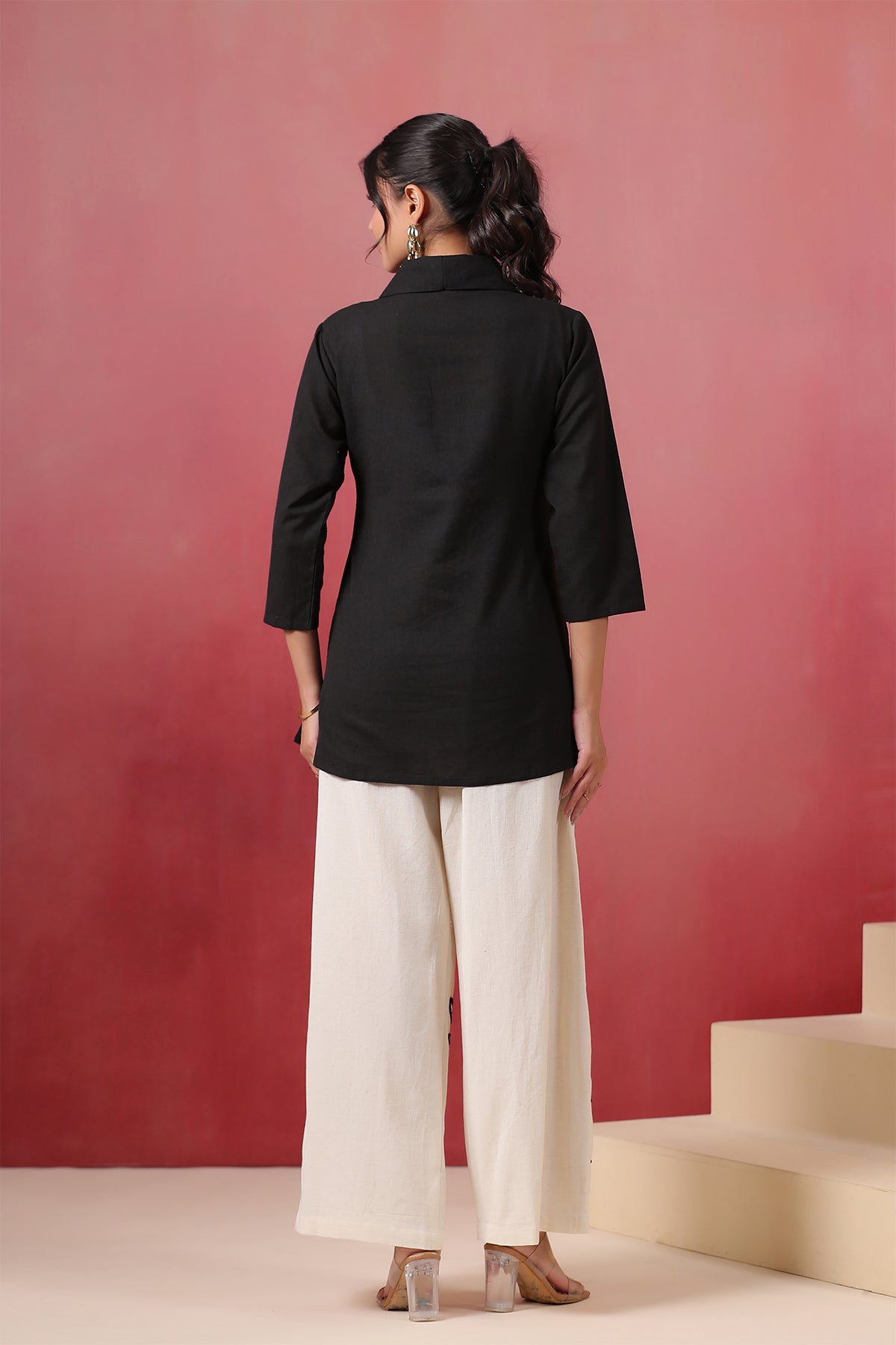 Black Cotton Flex Co-ord Set