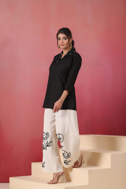 Black Cotton Flex Co-ord Set