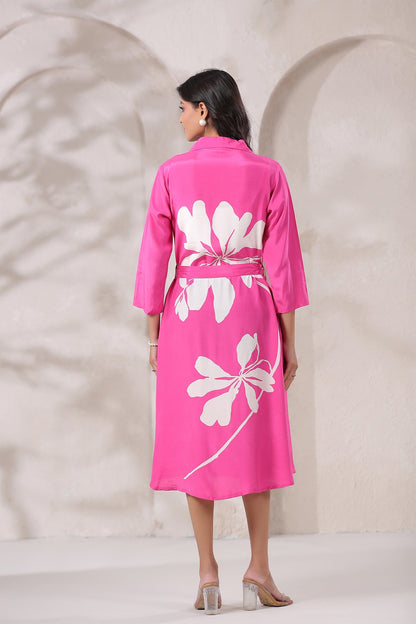 Rust Russian Silk Midi dress