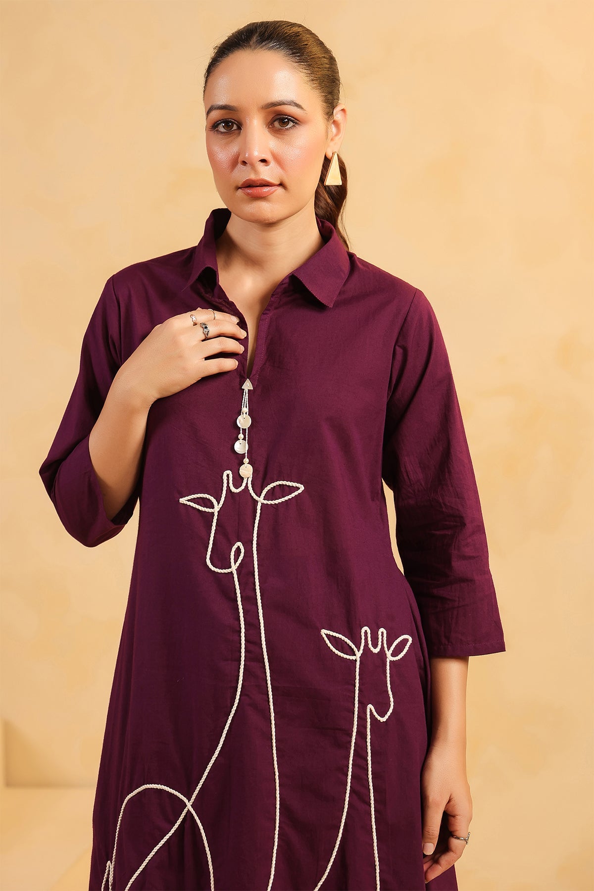 Purple Cotton Kurta Set