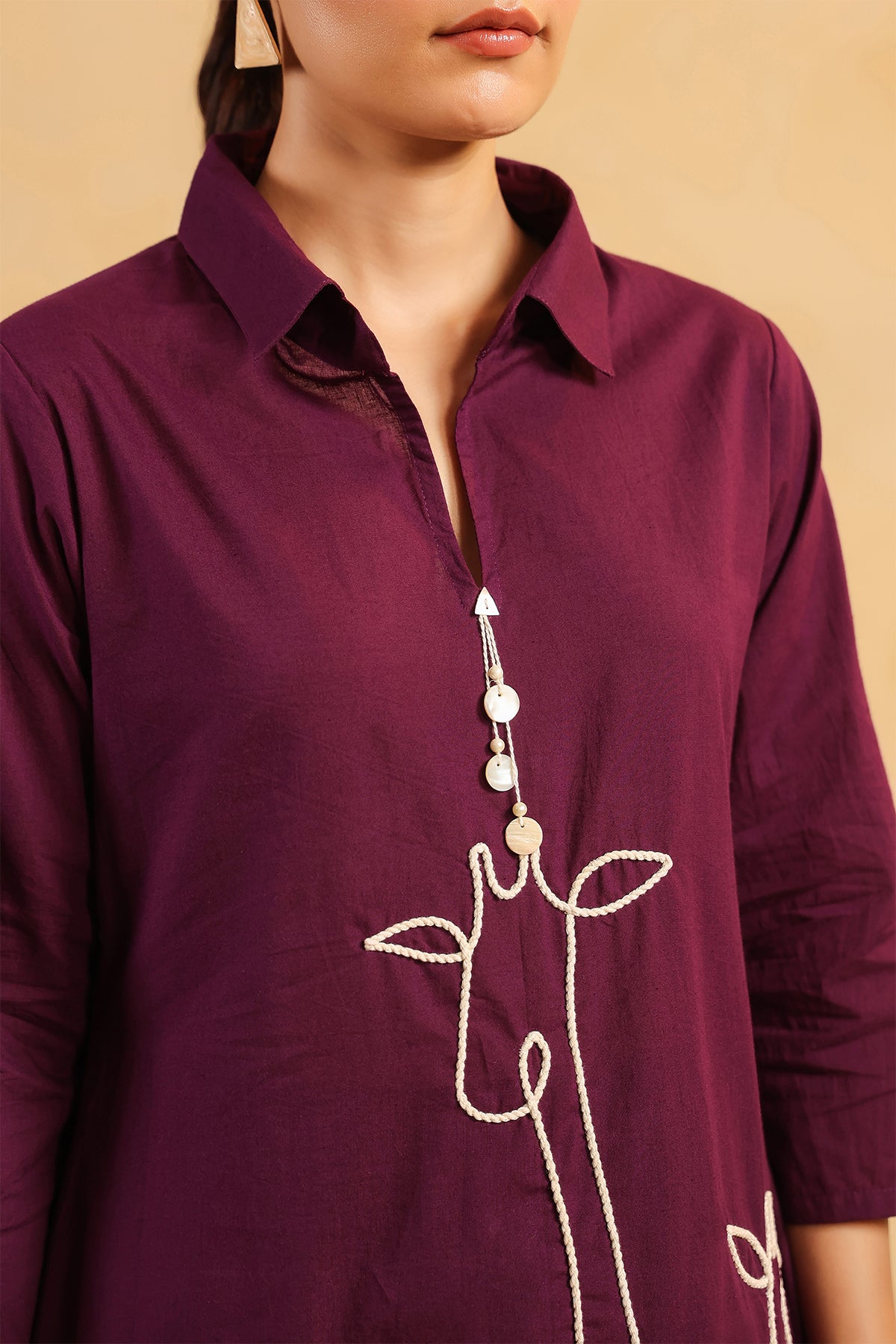 Purple Cotton Kurta Set