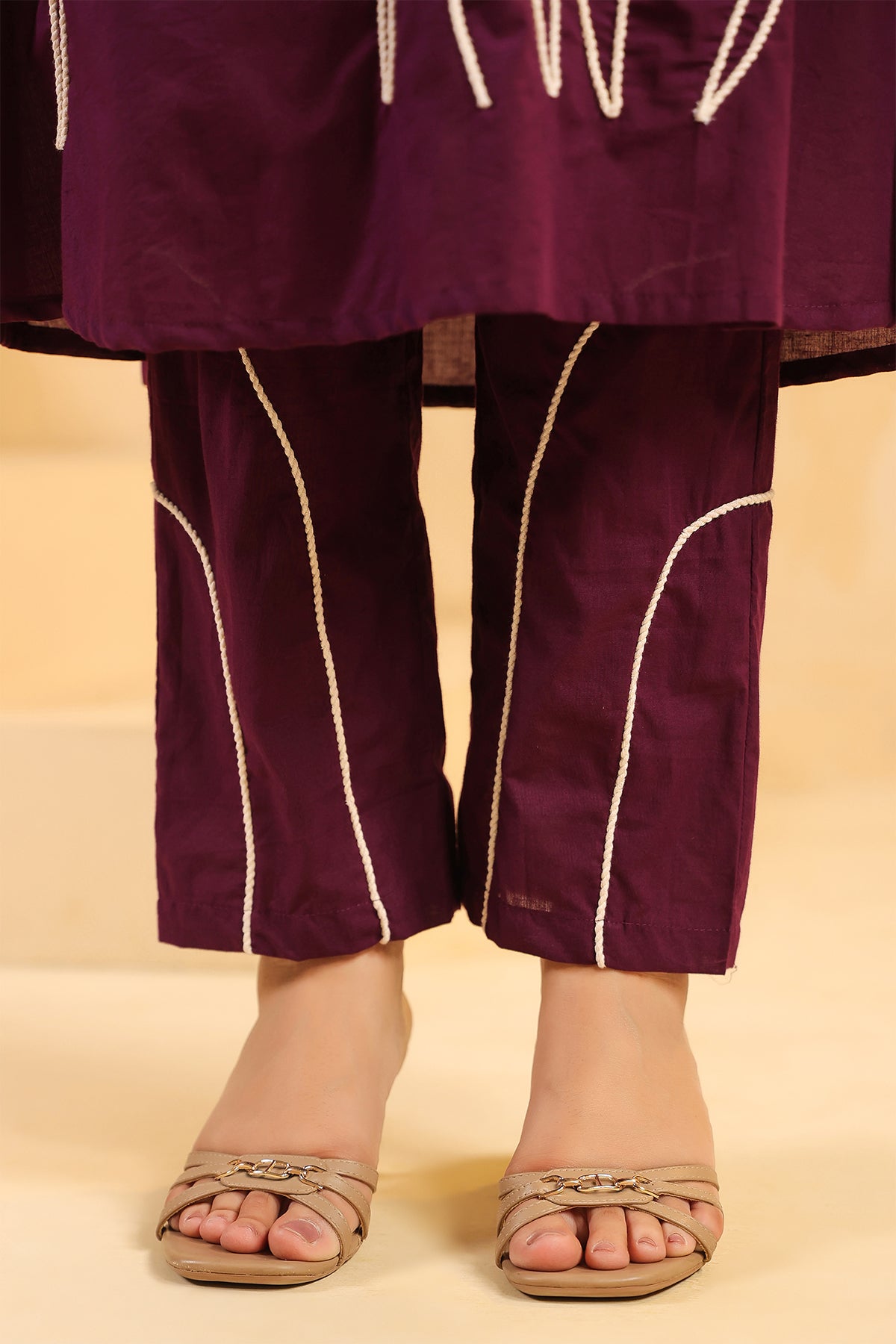 Purple Cotton Kurta Set