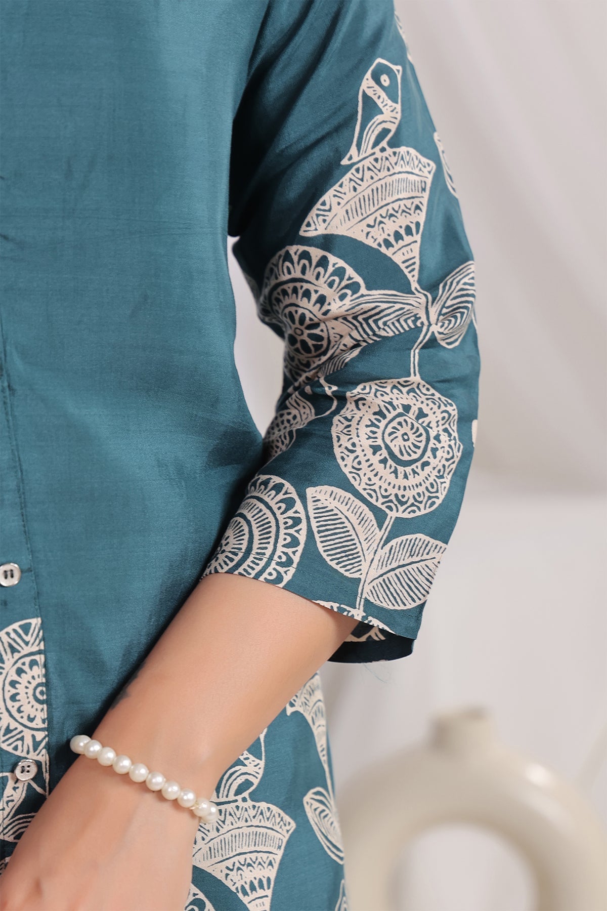 Green Russian Silk Co-Ord Set