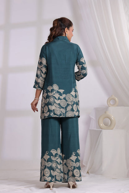 Green Russian Silk Co-Ord Set