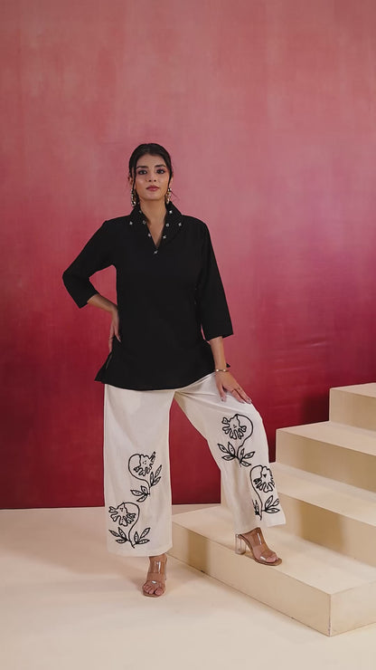 Black Cotton Flex Co-ord Set