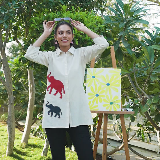 Natural Cotton Flex Printed Tops