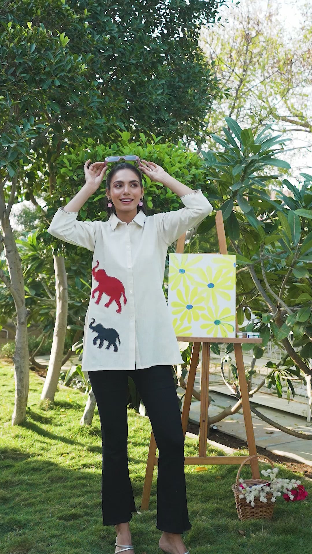 Natural Cotton Flex Printed Tops